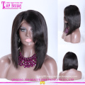 Qingdao hair wholesale cheap virgin brazilian human hair short bob silk top lace front wig
